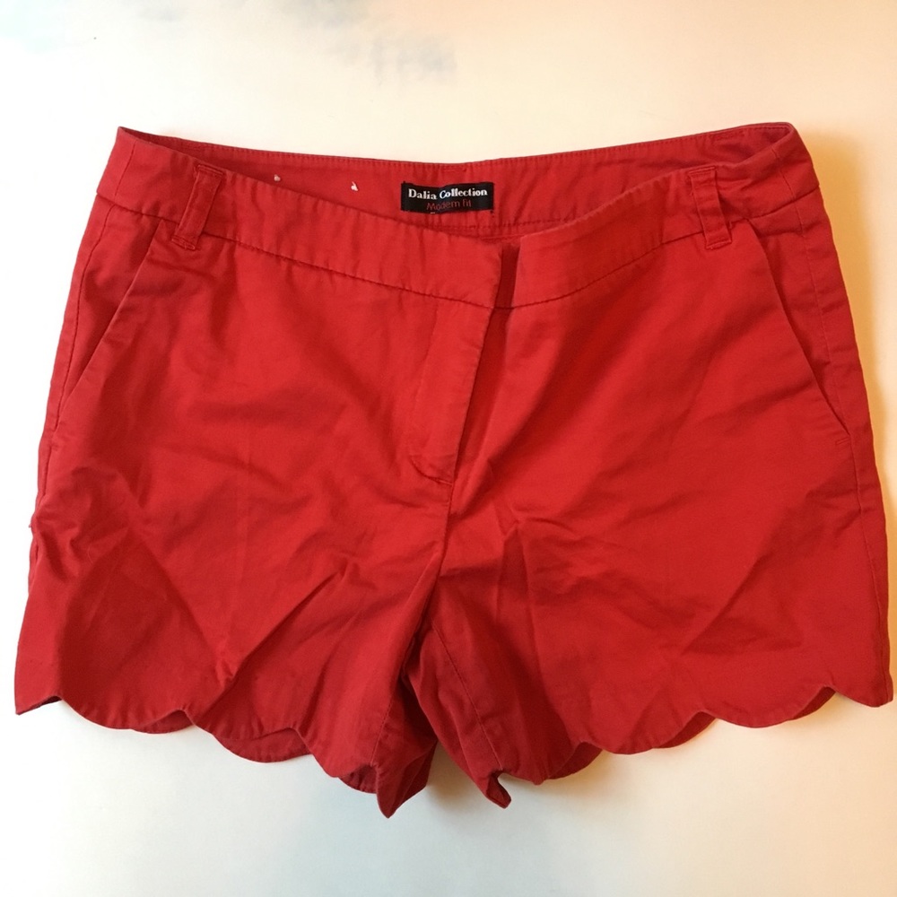 Adorable red scallop edged shorts